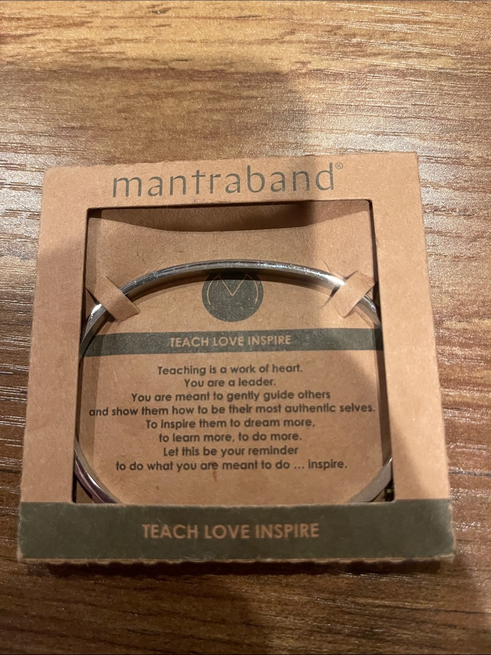Mantraband new Teach Love Inspire paper store bracelet